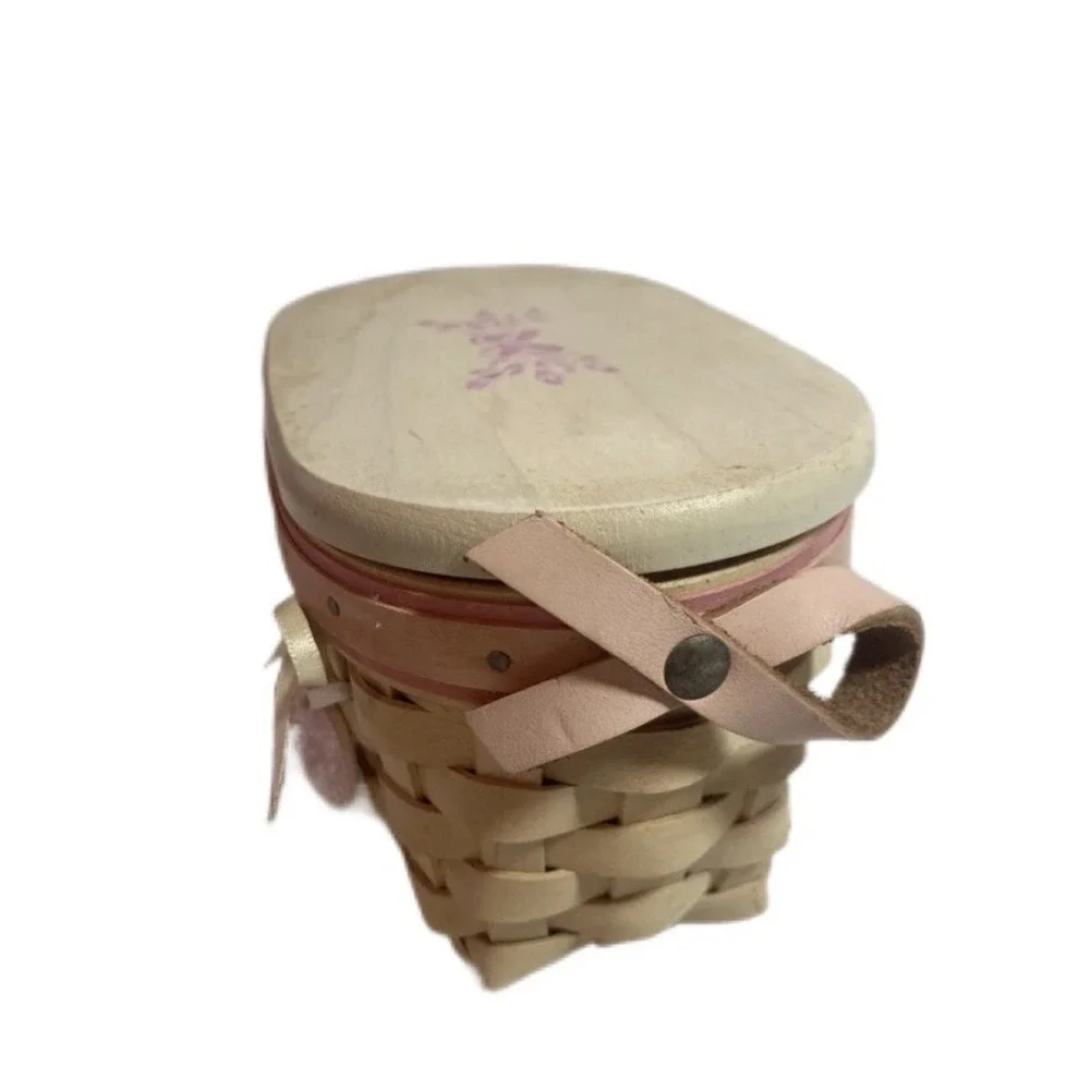 Longaberger 2005 Horizon Of Hope Awareness WHITE WASH Basket Lid Liners & Tie On